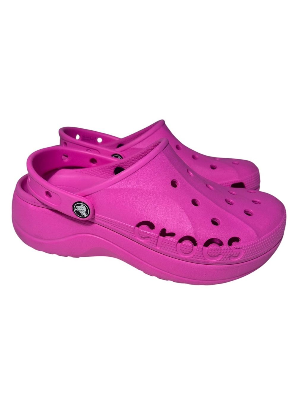 Crocs pink Baya platform clogs women’s 8